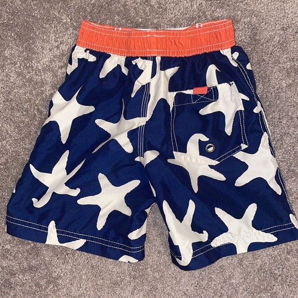 Mini Boden 4-5 swim trunks bottoms starfish blue boys beach Vacation pool lined - Picture 4 of 7